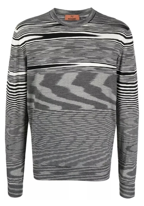 Missoni striped intarsia-knit wool jumper - Black