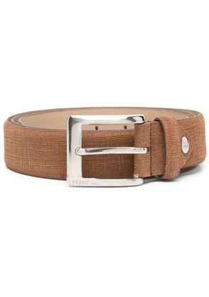 Gianfranco Ferré Pre-Owned square buckle tweed belt - Brown