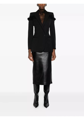 Alexander McQueen fringed-detail single-breasted blazer - Black