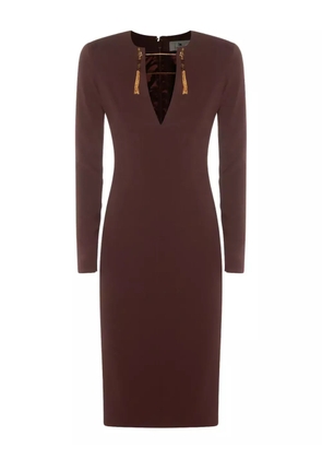 Elisabetta Franchi tassel-embellished long-sleeve dress - Red