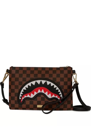 Sprayground Sawtooth Sharks in Paris clutch bag - Brown