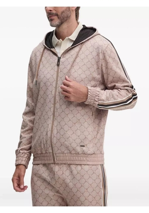 Joop! Tristan logo-pattern zip-up hoodie - Neutrals