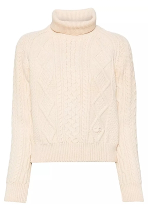 CHANEL Pre-Owned 1996 cable-knit wool jumper - Neutrals