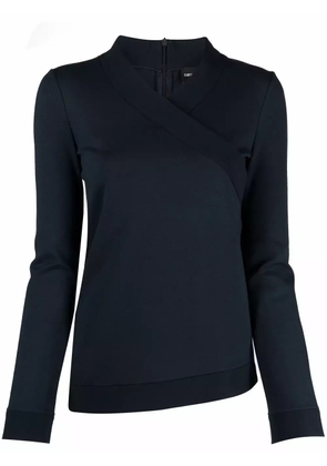 Emporio Armani wrap-neckline jumper - Blue