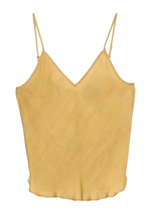 Mes Demoiselles V-neck silk top - Yellow