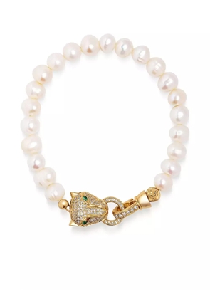 Nialaya Jewelry Panther pearl bracelet - White