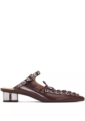 GANNI eyelet-detail mules - Brown