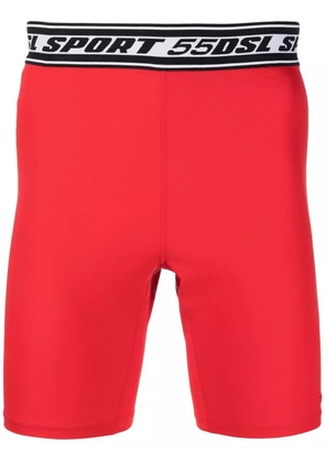 Diesel logo-waistband cycling shorts - Red