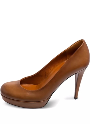 Gucci Pre-Owned 115mm leather round-toe pumps - Brown