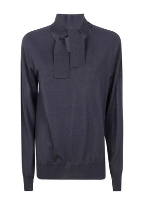 Mantu tie-neck wool sweater - Black