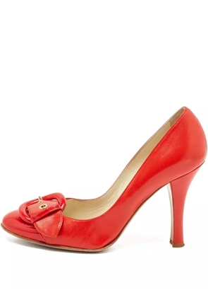 Casadei Vintage 100mm buckle-detail stiletto pumps - Red