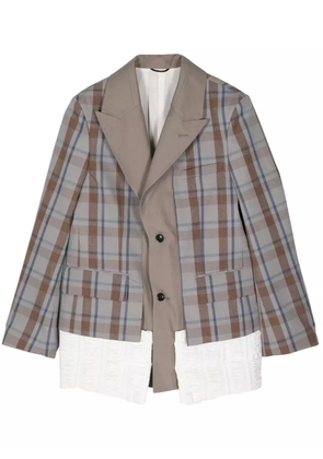 Toga panelled checked blazer - Grey