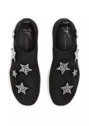 Giuseppe Zanotti rhinestone-embellished star patches - Black