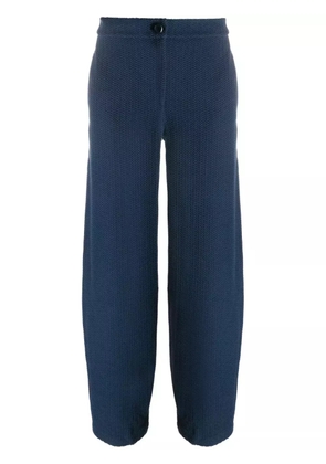 Emporio Armani chevron-jacquard mid-rise trousers - Blue