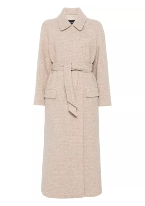 Emporio Armani mélange-effect double-breasted coat - Neutrals