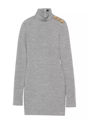 Balmain high-neck button-detail dress - Grey