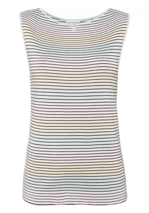CHANEL Pre-Owned 1998 CC striped tank top - Blue
