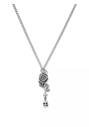 Emanuele Bicocchi Rose & Skull pendant necklace - Silver