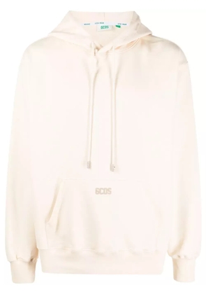 GCDS logo-detail drawstring hoodie - Neutrals