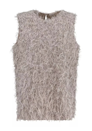 Brunello Cucinelli Vintage lurex fringed top - Grey