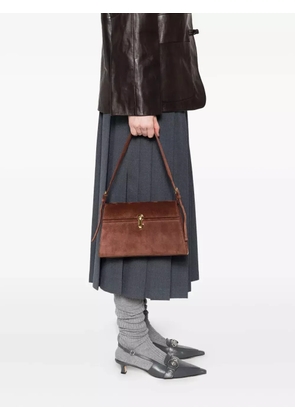 Savette suede clasp shoulder bag - Brown