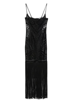 The Attico embroidered midi dress - Black