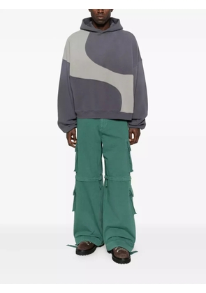 ERL panelled cotton hoodie - Grey