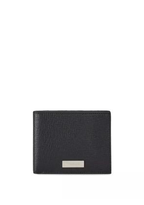 Ferragamo logo-plaque textured leather wallet - Black