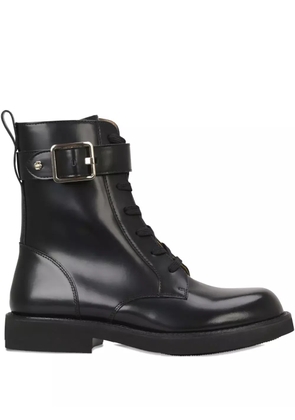 BOSS buckle-fastening lace-up boots - Black