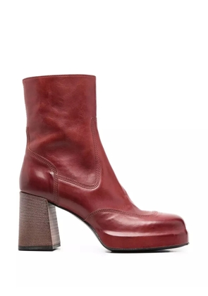 Moma 90mm leather boots - Red