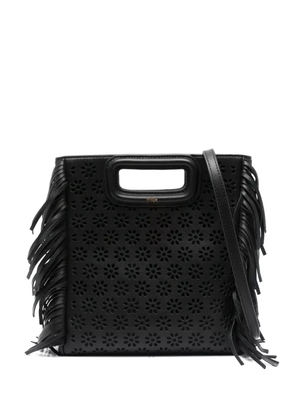 Maje M perforated leather tote bag - Black