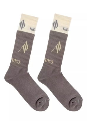 The Attico logo-print socks - Grey