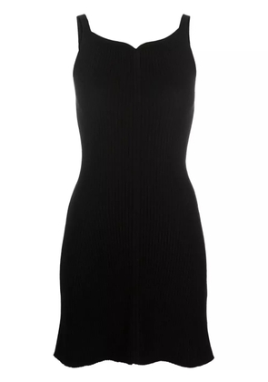 Courrèges fitted sweetheart-neck mini dress - Black