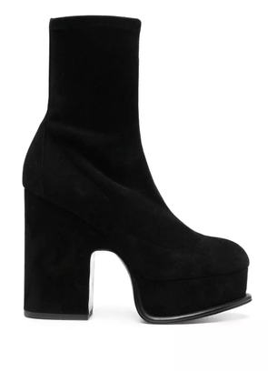 Pierre Hardy suede platform boots - Black