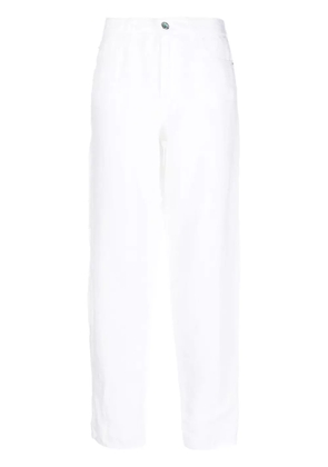 Emporio Armani straight-leg linen trousers - White