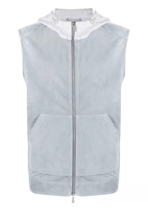Eleventy pouch-pocket hooded gilet - Blue