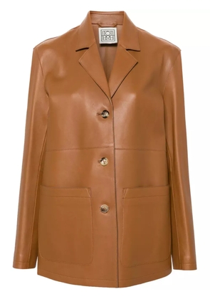TOTEME notched-lapels leather jacket - Brown