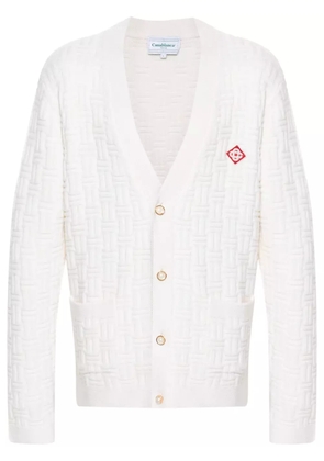 Casablanca Column stitch cardigan - White