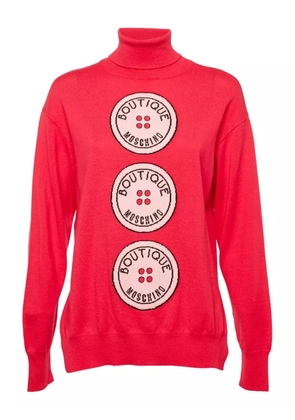 Moschino Pre-Owned intarsia-motif turtleneck sweater - Pink