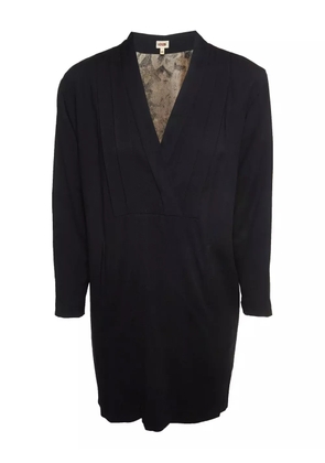 Kenzo Pre-Owned V-neck long-sleeved mini dress - Black