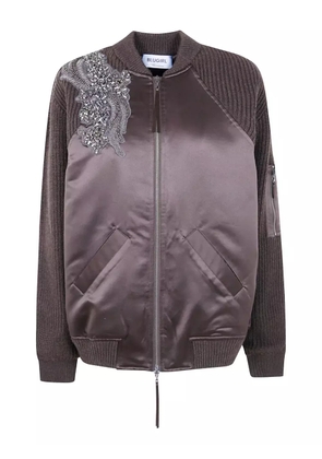 Blugirl crystal-embellished bomber jacket - Brown