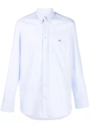 ETRO logo-embroidered button-down shirt - Blue
