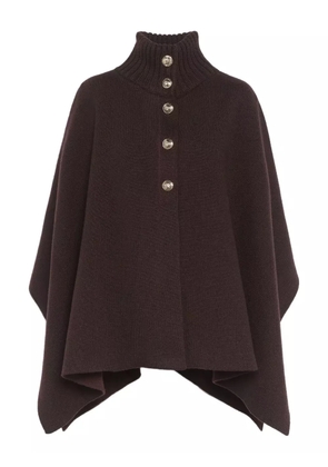 Barrie high-neck poncho - Brown