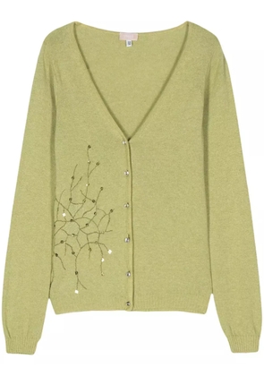 Versace Pre-Owned 2000s sequin-embellished embroidered cardigan - Green