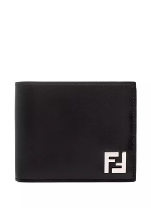 FENDI logo-plaque leather wallet - Black
