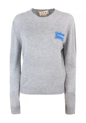Marni logo-patch cashmere sweater - Grey