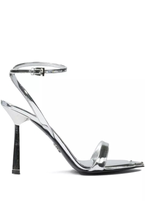 Prada 100mm metallic-leather sandals - Silver