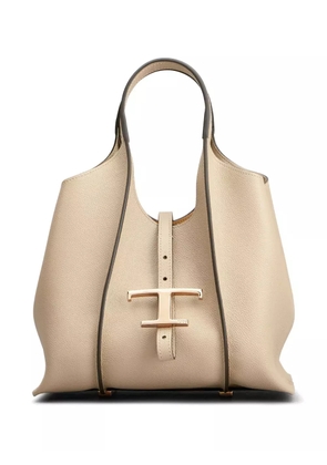 Tod's Timeless logo-plaque tote bag - Neutrals