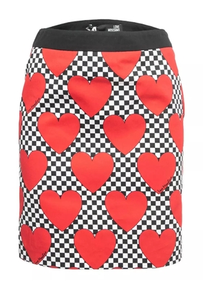 Moschino Pre-Owned 2024 hearts checkered skirt - Black