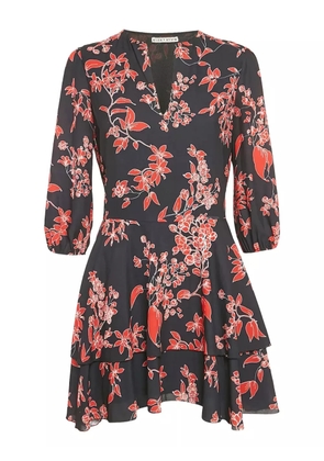 alice + olivia floral-print mini dress - Black